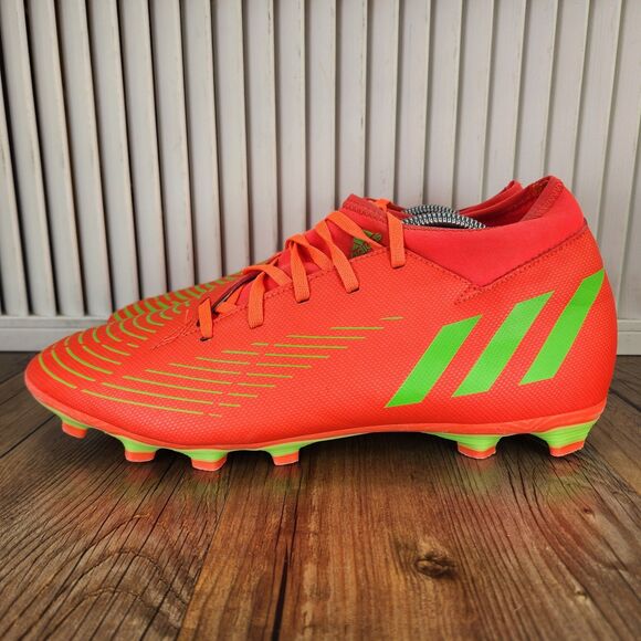 Adidas Predator Edge.4 FG Men's 12 Solar Red Green Athletic Soccer Cleats GW0992 - Picture 3 of 9